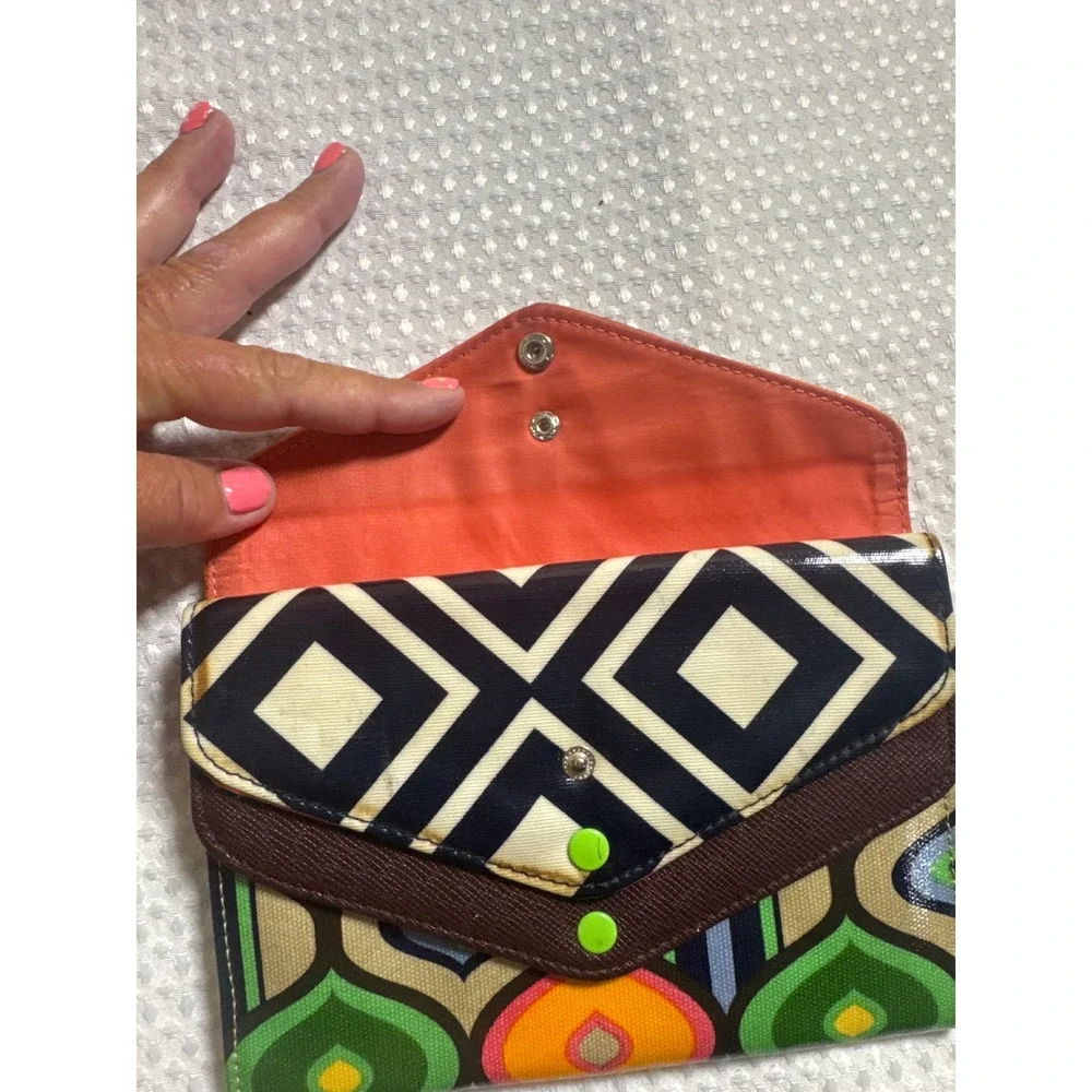 Sondra Roberts SR2 Envelope Clutch Womens Multicolor Good Geometric Retro